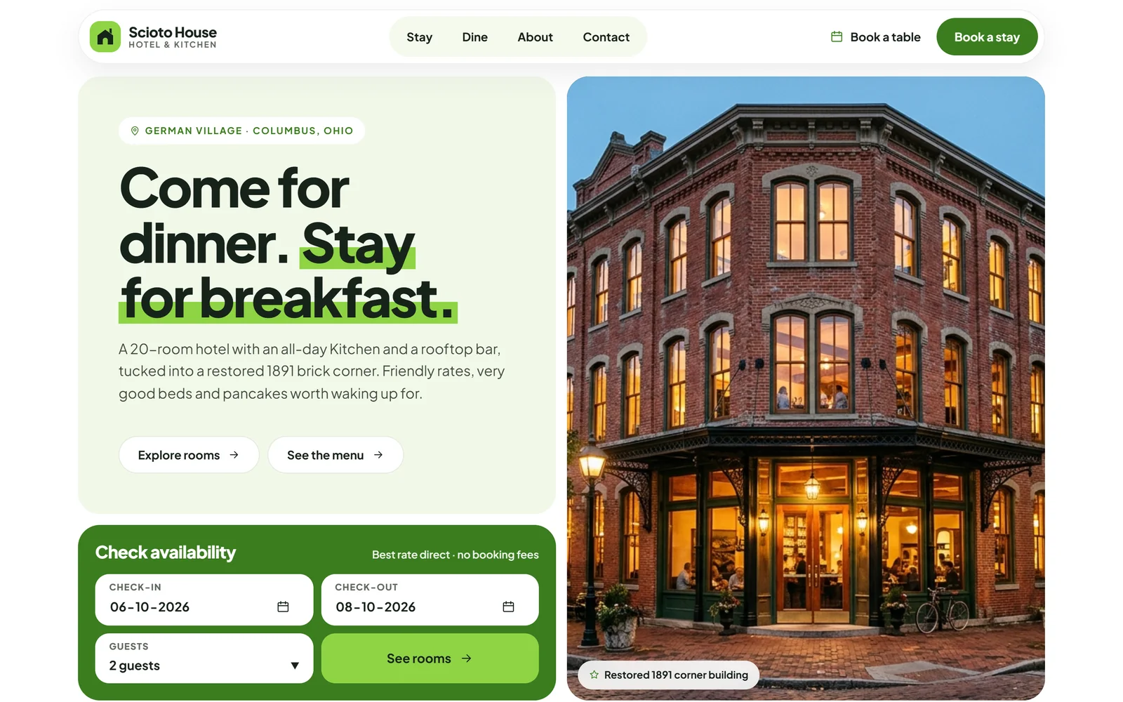 Fresh: Bright, friendly, green accent
