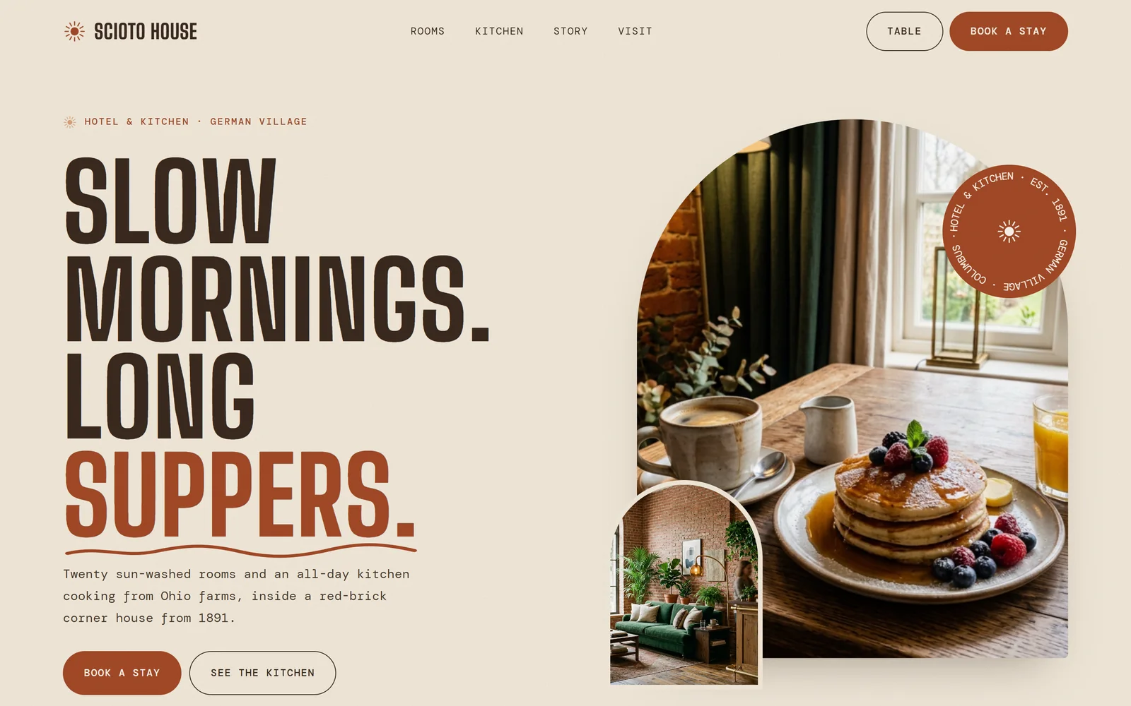 Terra: Sun-baked and earthy, arches and mono type